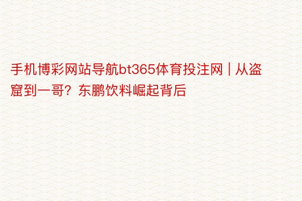 手机博彩网站导航bt365体育投注网 | 从盗窟到一哥？东鹏饮料崛起背后